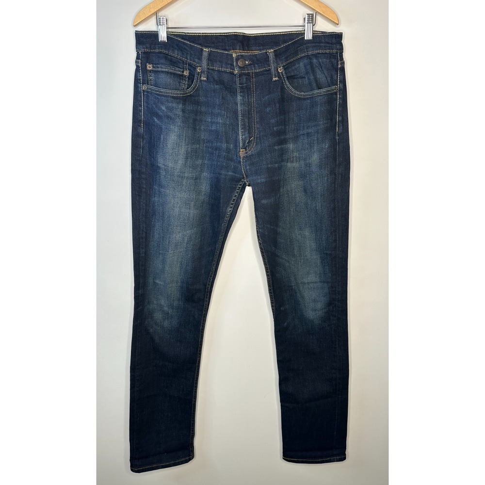 Levi's Mens 511 Stretch Slim Fit Jeans Dark Wash Indigo 36 x 36 Sandblasted - Picture 14 of 14